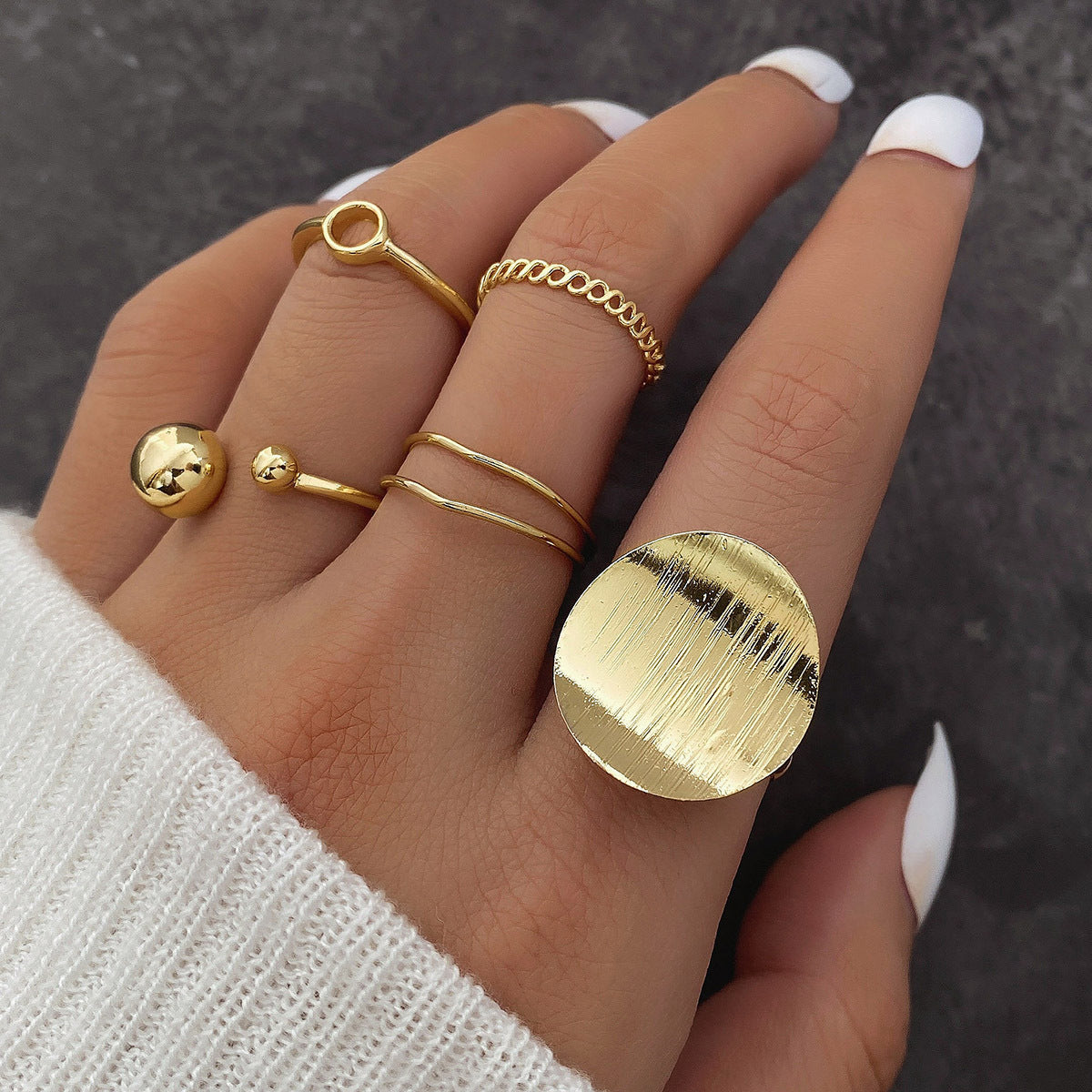 Aurum Arc Ring Set